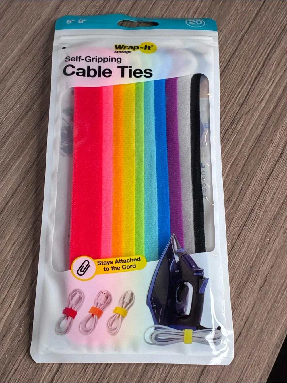 🐼 3/$25 NWT Self-Gripping Cable Ties - Assorted Bright Colors SEE DESCRIPTION